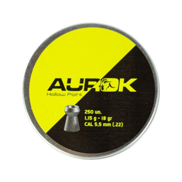 Chumbinho Aurok Hollow Point 5.5mm 250 Unidades